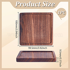 クルミ材コースター  カップマット  正方形  100x99.5x9.5mm&nbsp;AJEW-WH0460-067A