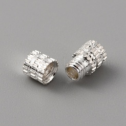 真鍮製ネジ式クラスプ  ネックレス作り用  銀  7x4mm  穴：0.7mm&nbsp;KK-WH0047-55S
