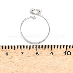 304ステンレススチールカフオープンリング  猫の形  ステンレス鋼色  1~9.5mm  20mm&nbsp;RJEW-Z131-01P