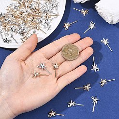 100本2色チベット風アロイペンダント  スターのチャーム  ミックスカラー  25x12x2mm  穴：1.6mm  50個/カラー&nbsp;FIND-YW0012-25