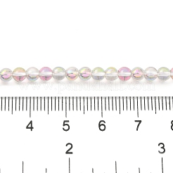 透明電気メッキガラスビーズ連売り  パール光沢メッキ  ラウンド  パールピンク  4mm  穴：0.7mm  約101個/連  14.57~14.96''（37~38センチメートル）&nbsp;GLAA-T032-T4mm-C12