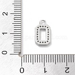 真鍮マイクロパヴェクリアキュービックジルコニアペンダント  数字のチャーム  数0  12x7x1mm  穴：1.5mm&nbsp;LS-ZIRC-I067-02A