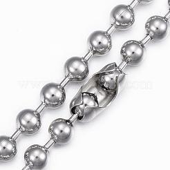 304ステンレススチールボールチェーンネックレス  ミックスカラー  23.62インチ（60cm）  4.5~5mm&nbsp;BJEW-H446-04