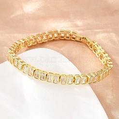 女性用真鍮パヴェクリアキュービックジルコニアテニスブレスレット  ラックめっき  長持ちメッキ  カドミウムフリー＆鉛フリー  18KGP本金メッキ  7.52インチ（19.1cm）&nbsp;KK-CBA68DA-12G