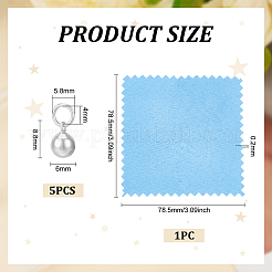 スターリングシルバーペンダント5個  鐘のチャーム  丸カン付き  銀  8.8x6mm  穴：4mm&nbsp;STER-BC0001-97
