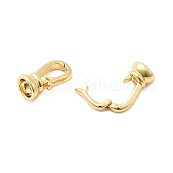 真鍮製折りたたみ式クラスプ  オーバル  18KGP本金メッキ  13x7x6mm  穴：1.2mm&nbsp;KK-G542-09G
