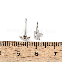 女性のための真鍮のスタッドピアス  クラウン  プラチナメッキ  5x6.5mm&nbsp;EJEW-G441-04A-P