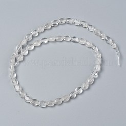 天然石クオーツクリスタルビーズ連売り  ロッククリスタルビーズ  オーバル  8x6x3.5~4mm  穴：1mm  約45~52個/連  15.16~15.74インチ（38.5~40cm）&nbsp;G-Z006-A33