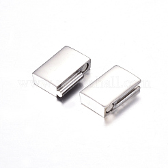 変色しにくい304ステンレススチール製のマグネット留め具と接着端  長方形  21x16.5x4.5mm  穴：2.5x15mm&nbsp;X-STAS-I011-15