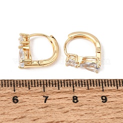真鍮パヴェキュービックジルコニアフープピアス  滴る鏡  18KGP本金メッキ  12.5x5.5x14mm&nbsp;KK-CBACA55-17G