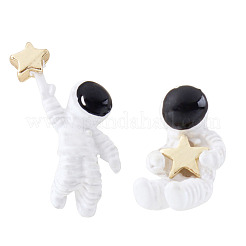 合金スタンドピアス  宇宙飛行士  ゴールドカラー  18~25mm&nbsp;EJEW-L197-06