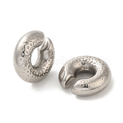変色しない304ステンレススチールのイヤーカフ金具  ラウンド  ステンレス鋼色  29.5x30x10mm&nbsp;STAS-O006-07D-P