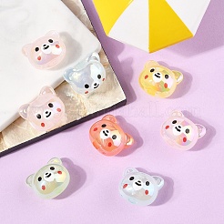 10PCSアクリルビーズ  クマ  ABカラーメッキ  ミックスカラー  16.5x19.5x14.5mm  穴：3.5mm&nbsp;PACR-YW0001-44