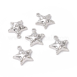 合金ペンダント  クリスタルラインストーン付き  スターのチャーム  プラチナ  19x17x4.5mm  穴：1.6mm&nbsp;FIND-I020-02P