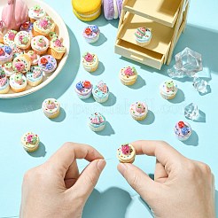 樹脂ビーズ  模造食品  フルーツカップケーキ  ミックスカラー  17.5~21.5x19~20.5x19mm  穴：2mm&nbsp;RESI-CJC0015-32