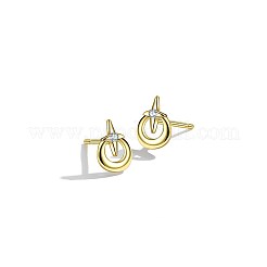 925スターリングシルバースタンドピアス  キュービックジルコニア付き  スター  透明  ゴールドカラー  8x6mm&nbsp;EJEW-BB67268