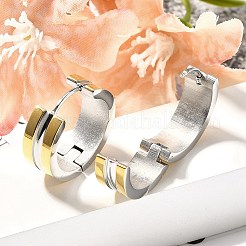 女性用304ステンレスフープピアス  316サージカルステンレススチール製耳ピン付き  イオンプレーティング（ip）  リング  ゴールデン·ステンレス鋼色  20x7mm&nbsp;EJEW-C096-50GP