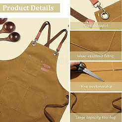 キャンバスコットンエプロン  家庭用キッチン用品  ダークチソウ  755x680x2mm&nbsp;AJEW-WH20060-29A