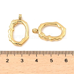 304ステンレスペンダント  オーバルチャーム  18KGP本金メッキ  23.5x14.5x4mm  穴：2.8mm&nbsp;STAS-A089-13G