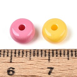 不透明なアクリルビーズ  ロンデル  ミックスカラー  7x4mm  穴：1.8mm&nbsp;OACR-N139-10