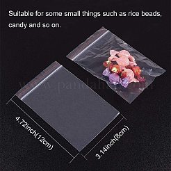 長方形の再封可能な袋  ジップトップバッグ  トップシール薄いです  透明  12x8cm  片側の厚さ：1.2ミル（0.03mm）  約100個/袋&nbsp;OPP-PH0001-15-8x12cm