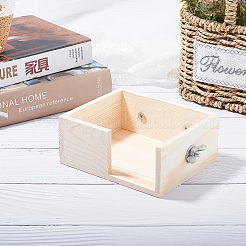 未完成天然木ハムスター角プラットフォーム  鉄のネジとナットを使って  バリーウッド  14.6x12.2x6cm  穴：6mm&nbsp;HJEW-WH0009-01