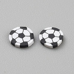 樹脂粘土カボション  レジンクラフトやDIYプロジェクト用のポリマークレイスライス  スポーツのテーマ  ブラック  サッカー  5~7x0.5mm  100g/セット。&nbsp;CLAY-WH20016-01D