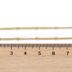 304ステンレススチールチェーンネックレス  カニカン付き  ゴールドカラー  17.7インチ（45cm）  1.4x0.4mm  ビーズ：2.3x1.2mm&nbsp;X-MAK-L015-40G