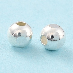 925スターリングシルバービーズ  ファセット（4ファセット）ラウンド  銀  4mm  穴：2mm  100個/ 10g&nbsp;STER-Z001-011B-S