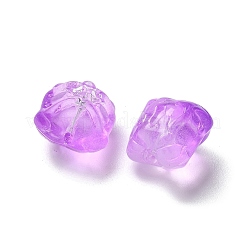 ベーキングペイント透明ガラスビーズ  グラデーションカラー  ライオン  マゼンタ  11.5x11x9.5mm  穴：1.2mm&nbsp;GLAA-C035-01S