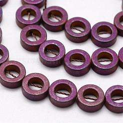 非磁性合成ヘマタイトビーズ連売り  ドーナツ  艶消し  ミックスカラー  8x3mm  穴：1mm  約50個/連  16.14インチ&nbsp;G-K108-02M