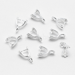925スターリングシルバーペンダントベイル  アイスピック＆ピンチベイル  銀  3x3mm内径  8x5x3mm  穴：1.5mm  ピン：0.6mm&nbsp;X-STER-E050-12S
