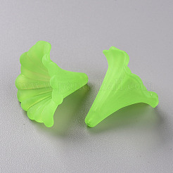 透明なアクリルビーズ  オランダカイウユリ  艶消し  芝生の緑  40.5x33x35mm  穴：1.8mm  約135個/500g&nbsp;BSF796-C18