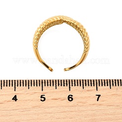 304ステンレススチールカフリング  ゴールドカラー  女性のための  ナゲット  12mm  usサイズ6（16.5mm）&nbsp;RJEW-V014-06A-G
