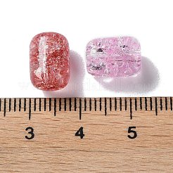 透明クラックガラスビーズ  バレル  ミックスカラー  11x8mm  穴：1.5mm&nbsp;GLAA-B015-15