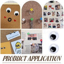 プラスチック製画鋲100個  鉄のピン付き  写真壁用  地図  掲示板またはコルクボード  ホワイト  14mm&nbsp;AJEW-PH01656