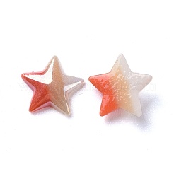 不透明ガラスカボション  縞模様  スター  カラフル  9x10x2.5mm&nbsp;GGLA-S038-09B-10mm