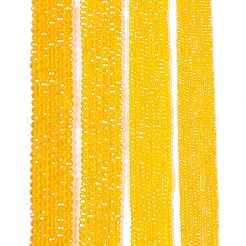 電気メッキガラスビーズセット  パール光沢メッキ  多面カット  ロンデル  オレンジ  2.9~3.3x2mm  穴：0.8mm  約135~140個/連  32~34cm&nbsp;EGLA-A044-T2mm-A05
