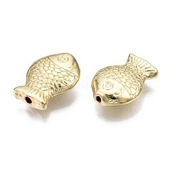 めっき合金ビーズラック  カドミウムフリー＆鉛フリー  魚  ライトゴールド  14x10.5x4.5mm  穴：1mm&nbsp;PALLOY-T077-137LG-RS