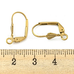 イオンプレーティング(IP) 304 ステンレススチール レバーバック イヤリング金具  18KGP本金メッキ  17x10.5x5.5mm  穴：1.8mm  ピン：0.9mm&nbsp;STAS-P360-02A-G