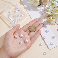 ABSプラスチックビーズ  片穴  正方形  ホワイト  10x10x4.7mm  穴：1.4mm  24個/箱&nbsp;FIND-BC0003-01