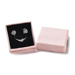 厚紙のジュエリーセットボックス  内部のスポンジ  正方形  ピンク  5.05~5.1x5.1x1.67cm&nbsp;CBOX-C016-01A-01