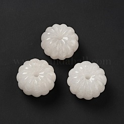 天然石ホワイトジェイドビーズ  カボチャ  25x15~16mm  穴：3.5mm&nbsp;G-D475-03C