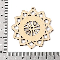 中空の木の大きなペンダント  ジュエリー作りのための  花  51~70x2~3mm&nbsp;WOCR-PW0003-82-15