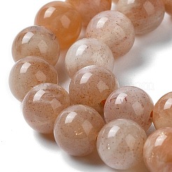 天然石サンストーンビーズ連売り  グレードA +  ラウンド  10mm  穴：0.9mm〜1mm  約19~20個/連  7.28インチ〜7.67インチ（18.5cm〜19.5cm）&nbsp;G-N327-01C-03