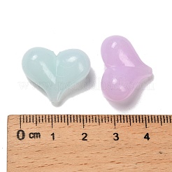 アクリル模造ゼリービーズ  ハート  ミックスカラー  17x22x10mm  穴：1.8mm  約310個/500g&nbsp;OACR-P032-07M