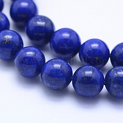 天然石ラピスラズリビーズ連売り  グレードAA  ラウンド  8mm  穴：1mm  約46~49個/連  15.5インチ（39.5cm）&nbsp;G-P342-01-8mm-AA