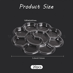 プラスチック水彩オイルパレット  ペイント＆描画用品  花  透明  132x8.5mm  内径：31x28.5mm＆47.5x25.5mm&nbsp;LS-AJEW-WH20072-93B
