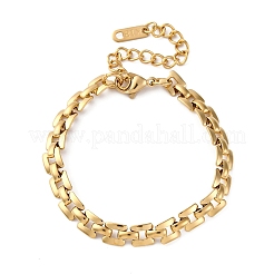 女性用304ステンレススチールパンサーチェーンブレスレット  18KGP本金メッキ  6-1/4インチ（15.8cm）&nbsp;BJEW-C076-03G