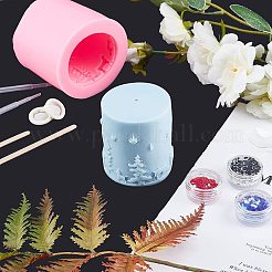 DIYのクリスマス模様のキャンドルモールド  レジン型  プラスチック製トランスファーピペット、計量カップ、スプーン付き  ラテックス指サック  ネイルアートスパンコール  ミックスカラー  77x68mm  内径：55mm  1 PC&nbsp;DIY-PH0004-96